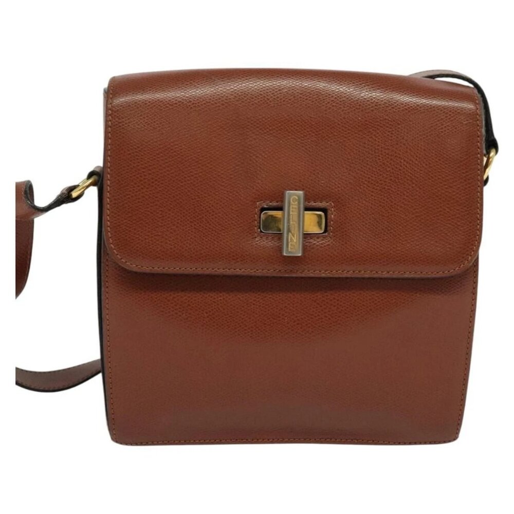 CELINE Shoulder Bag Leather Brown Auth KD516 - Picture 11 of 16